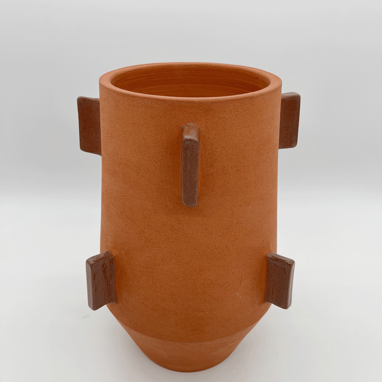 Tapered Terracotta Vessel with Wings (narrow)