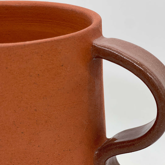 Tapered Terracotta Vessel with Curls (narrow)