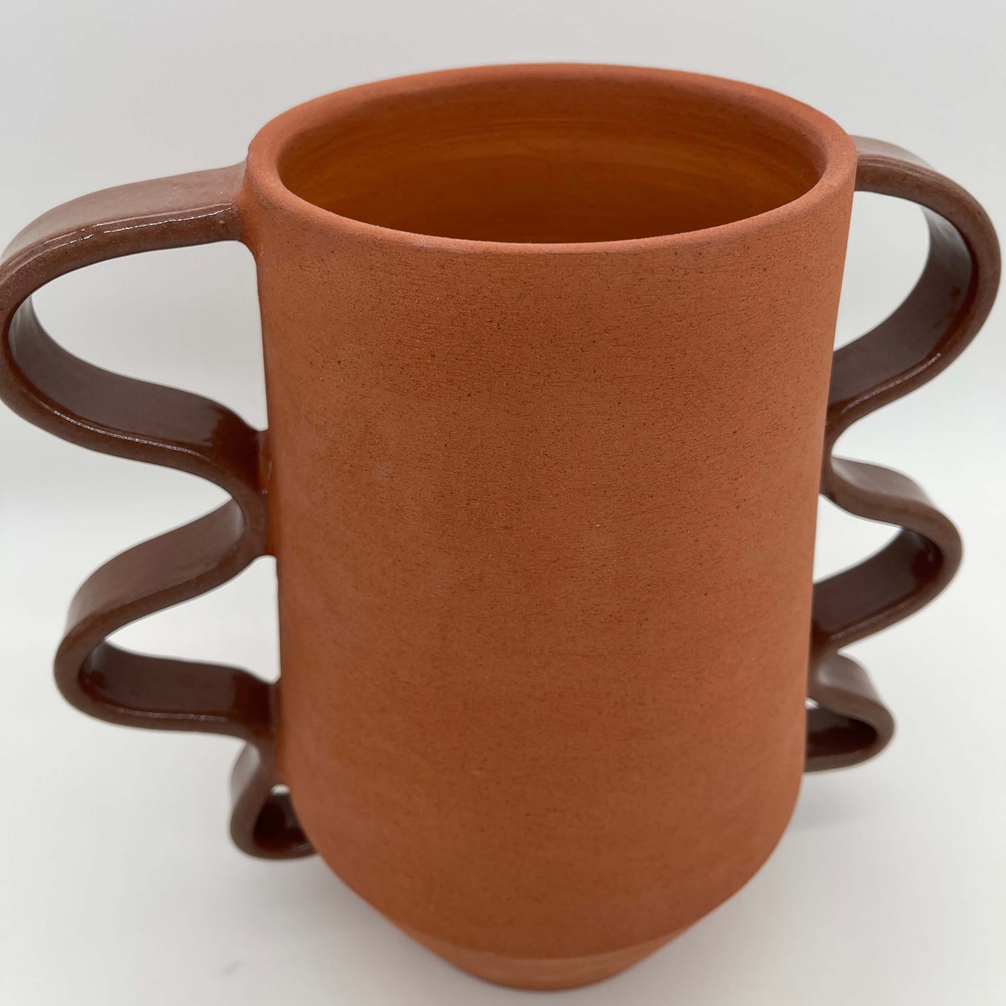 Tapered Terracotta Vessel with Curls (narrow)