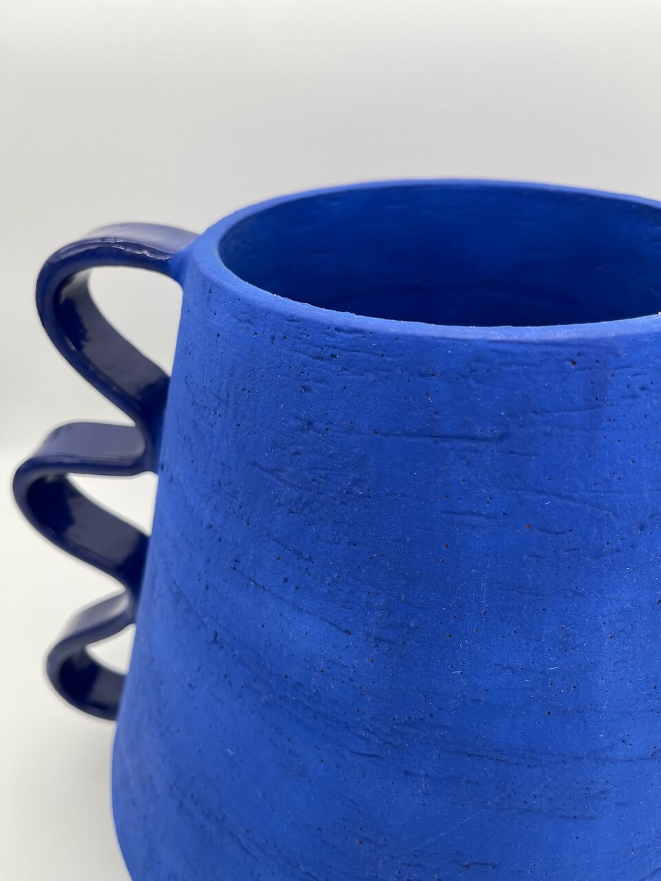 Blue Tapered Vessel with Curls (wide)