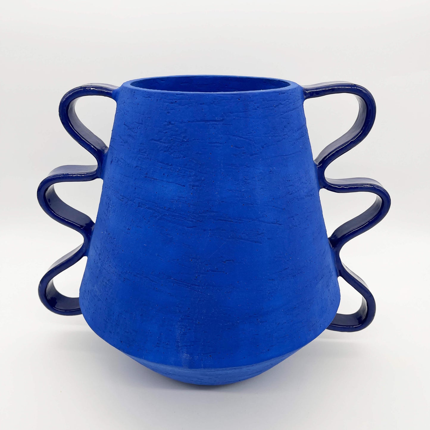 Blue Tapered Vessel with Curls (wide)