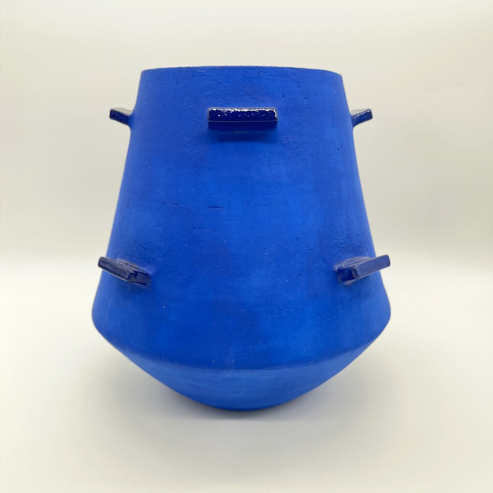 Blue Tapered Vessel with Wings (wide)