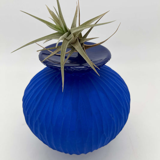 Lola Candle Holder & Trinket Dish - Drift Texture - Blue