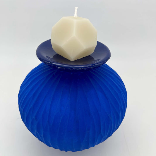 Lola Candle Holder & Trinket Dish - Drift Texture - Blue