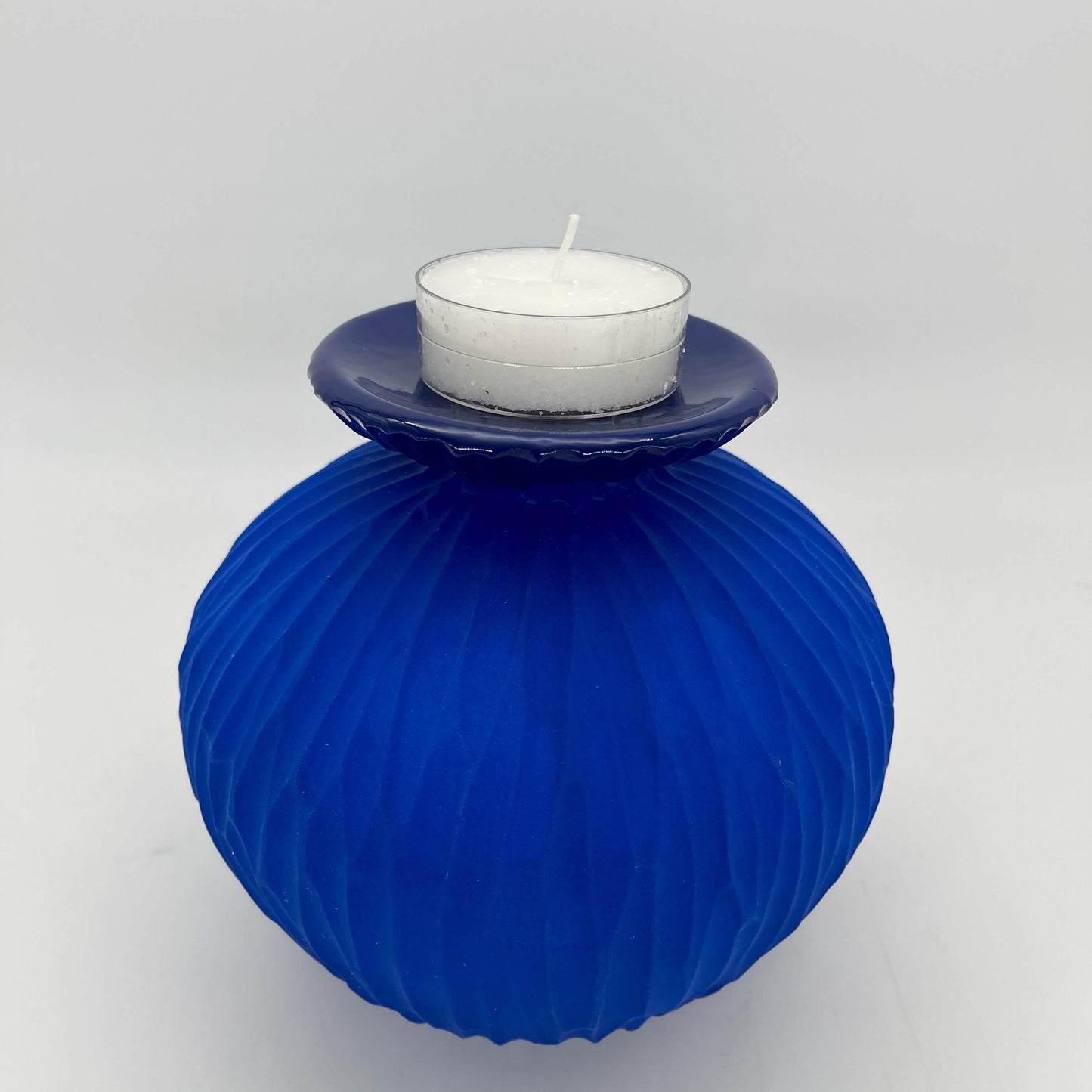 Lola Candle Holder & Trinket Dish - Drift Texture - Blue