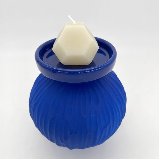Lola Candle Holder & Trinket Dish - Drift Texture - Blue