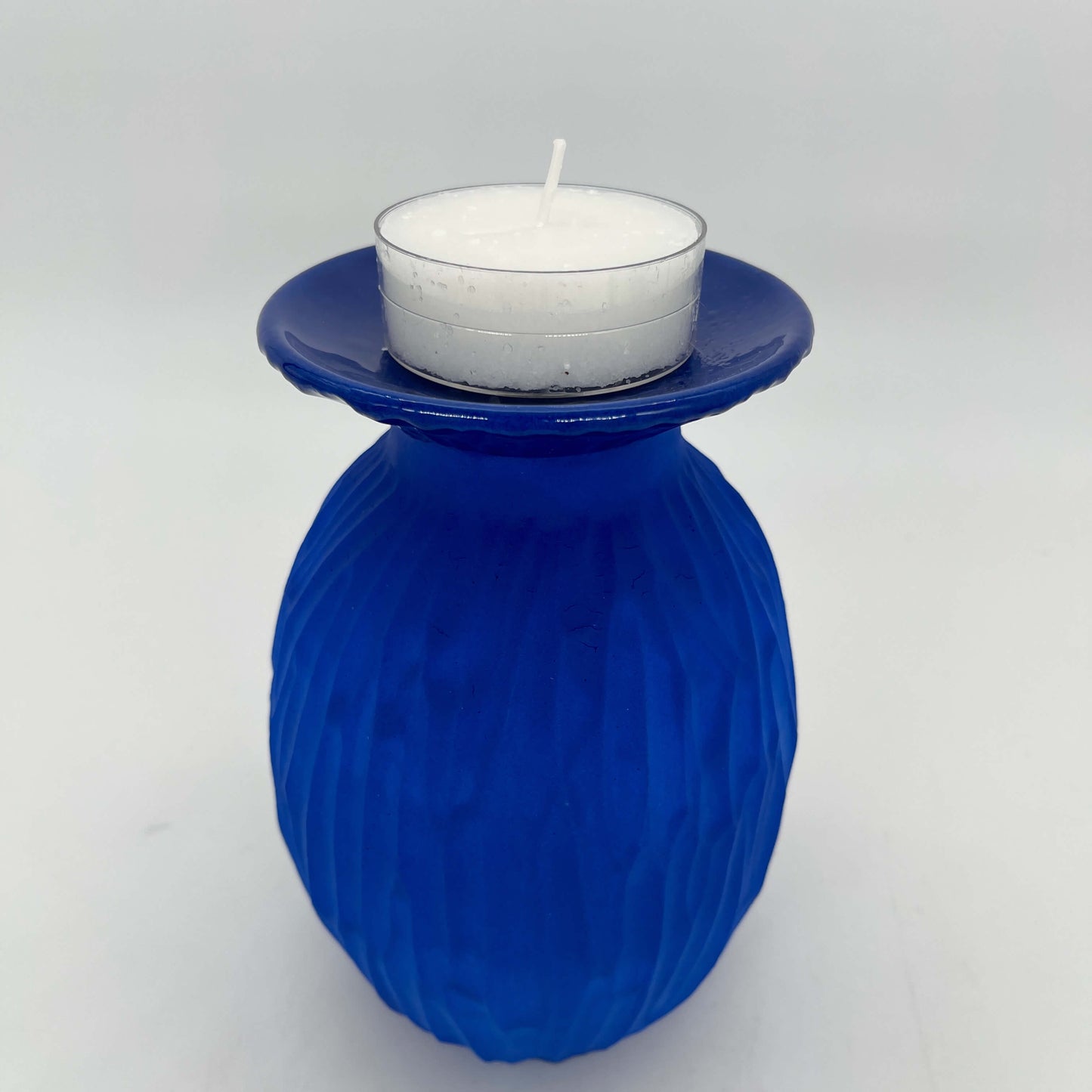 Lulu Candle Holder & Trinket Dish - Drift Texture - Blue