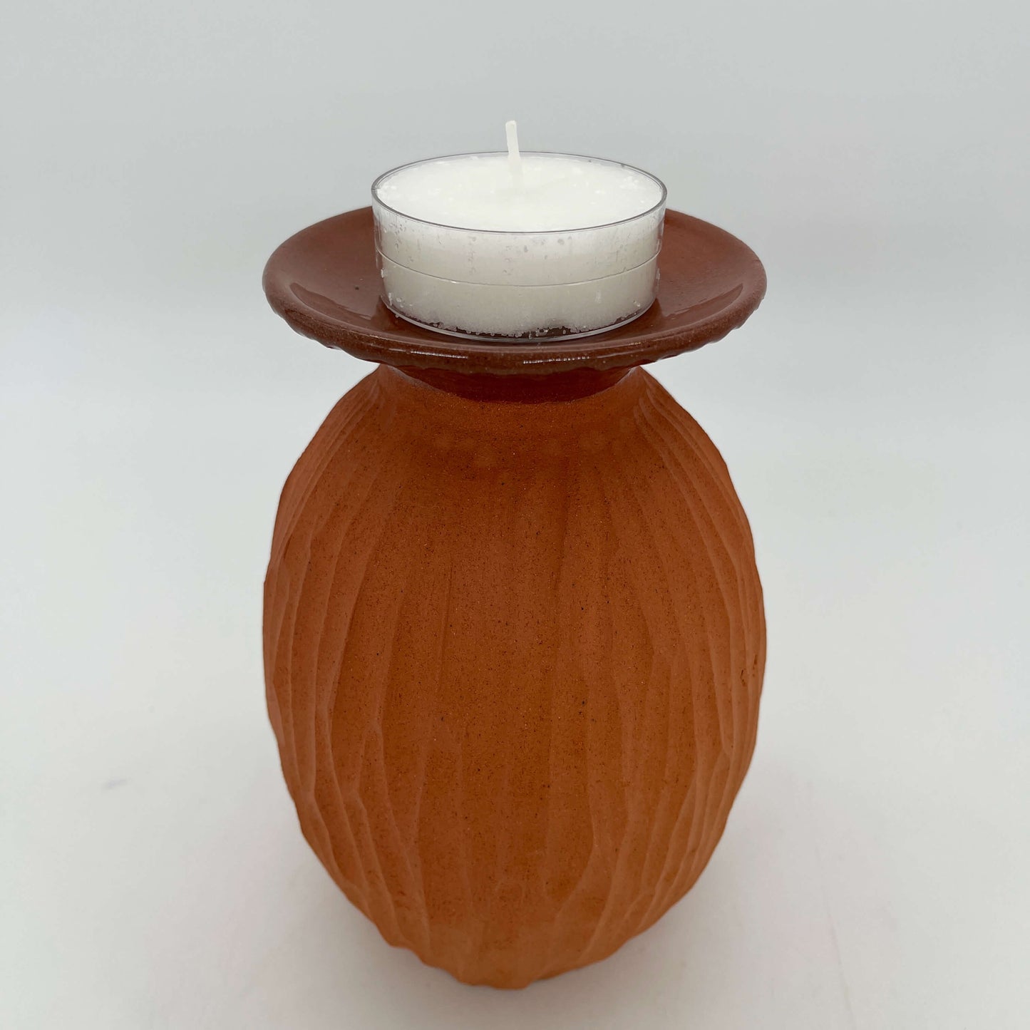 Lulu Candle Holder & Trinket Dish - Drift Texture - Terracotta