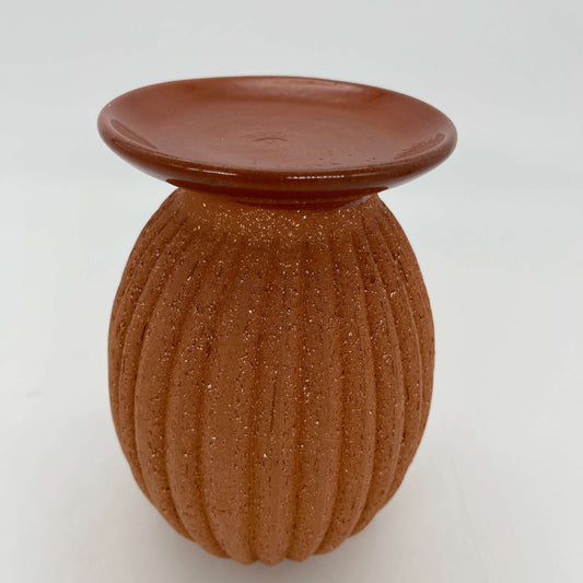 Lulu Candle Holder & Trinket Dish - Fluted Texture - Terracotta