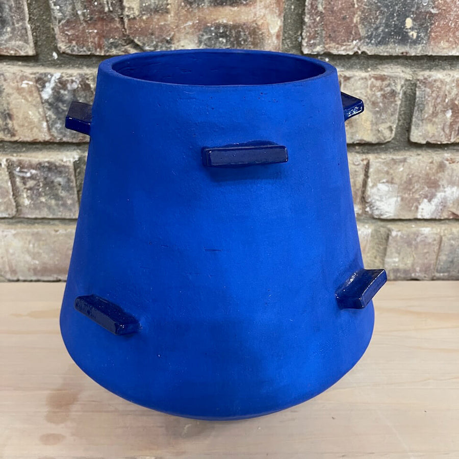 Blue Tapered Vessel with Wings (wide)