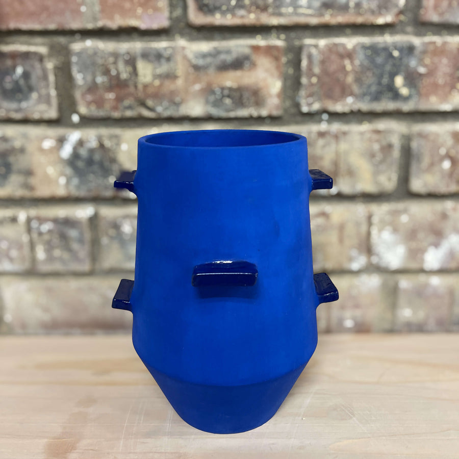 Blue Tapered Vessel with Wings (narrow)
