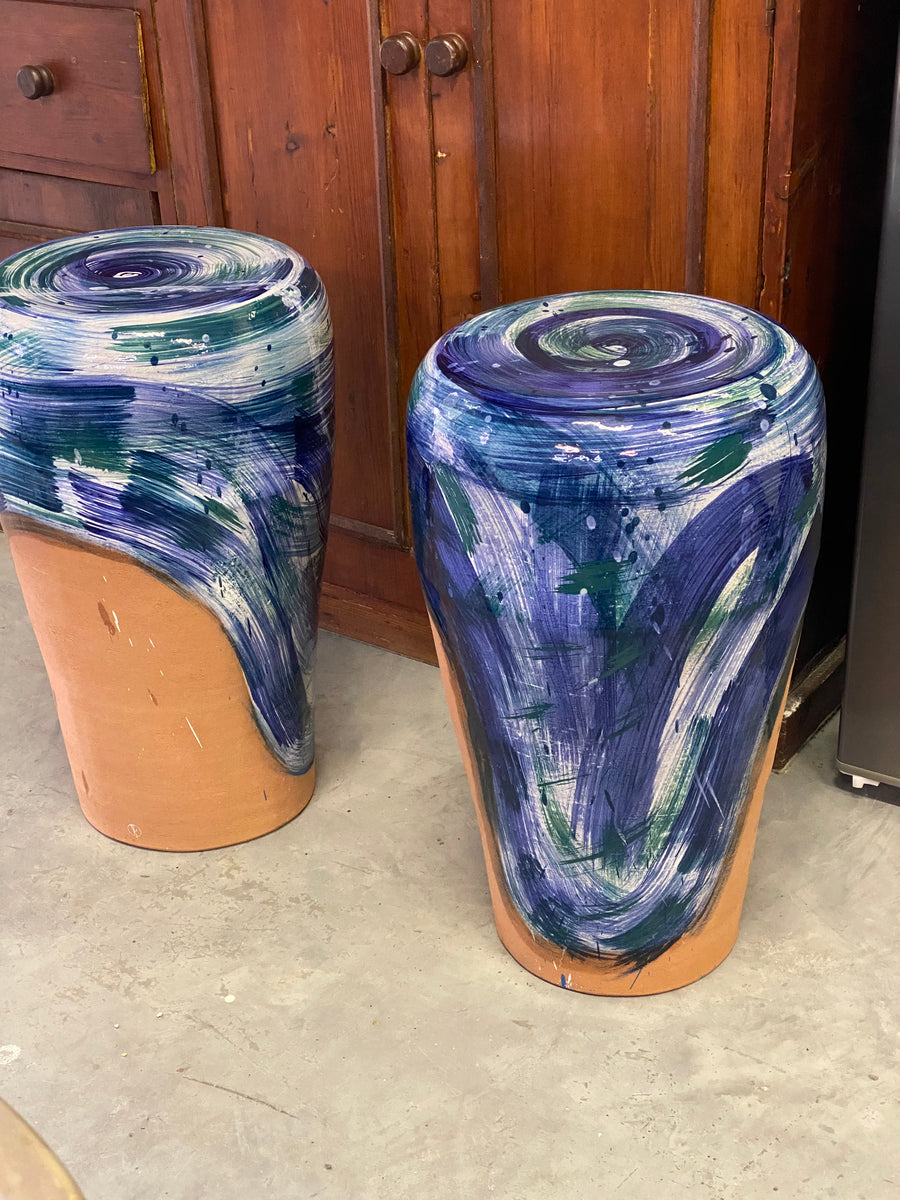 Ceramic Tables — Blue Swirl