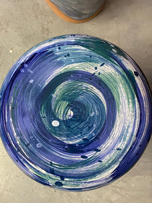 Ceramic Tables — Blue Swirl