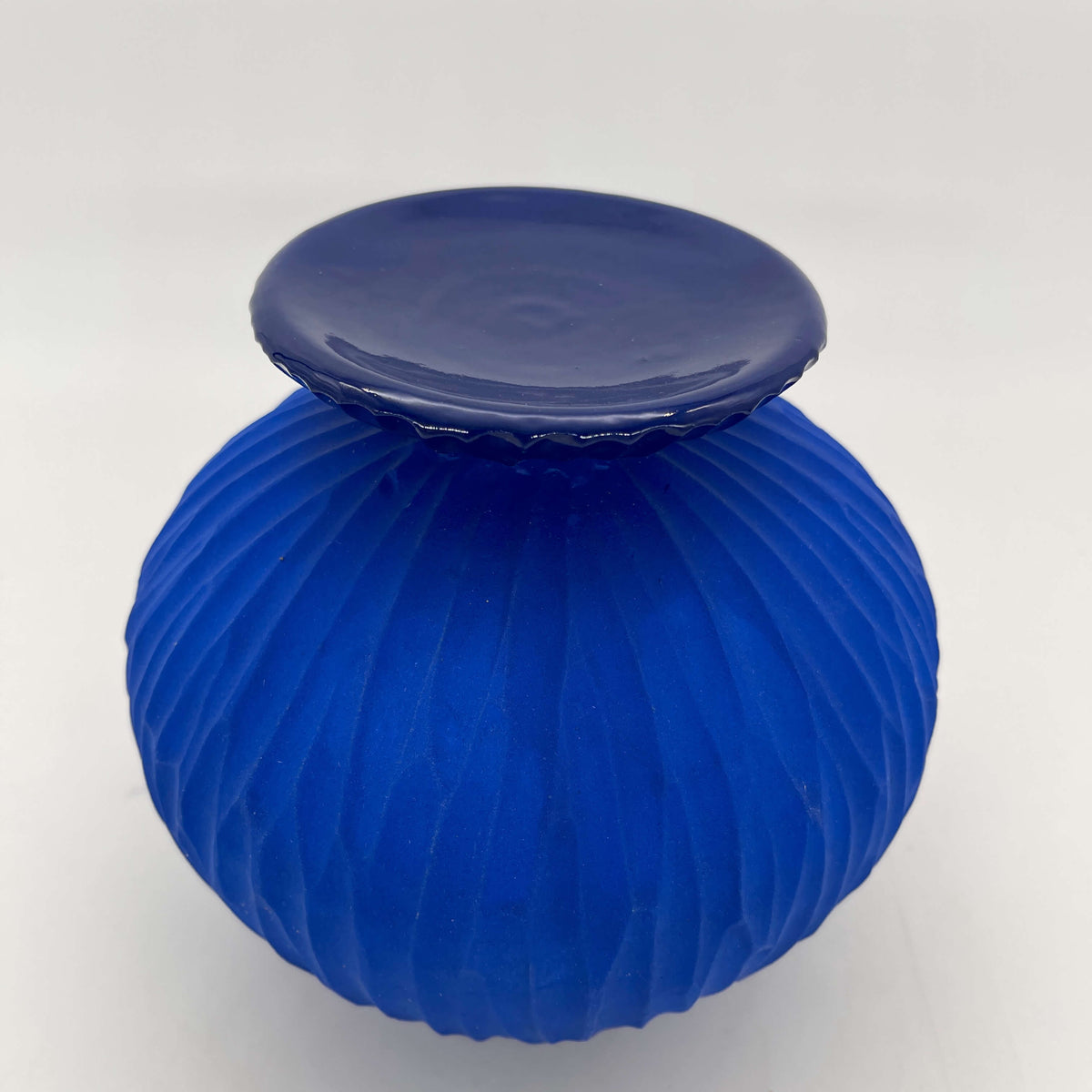 Lola Candle Holder & Trinket Dish - Drift Texture - Blue