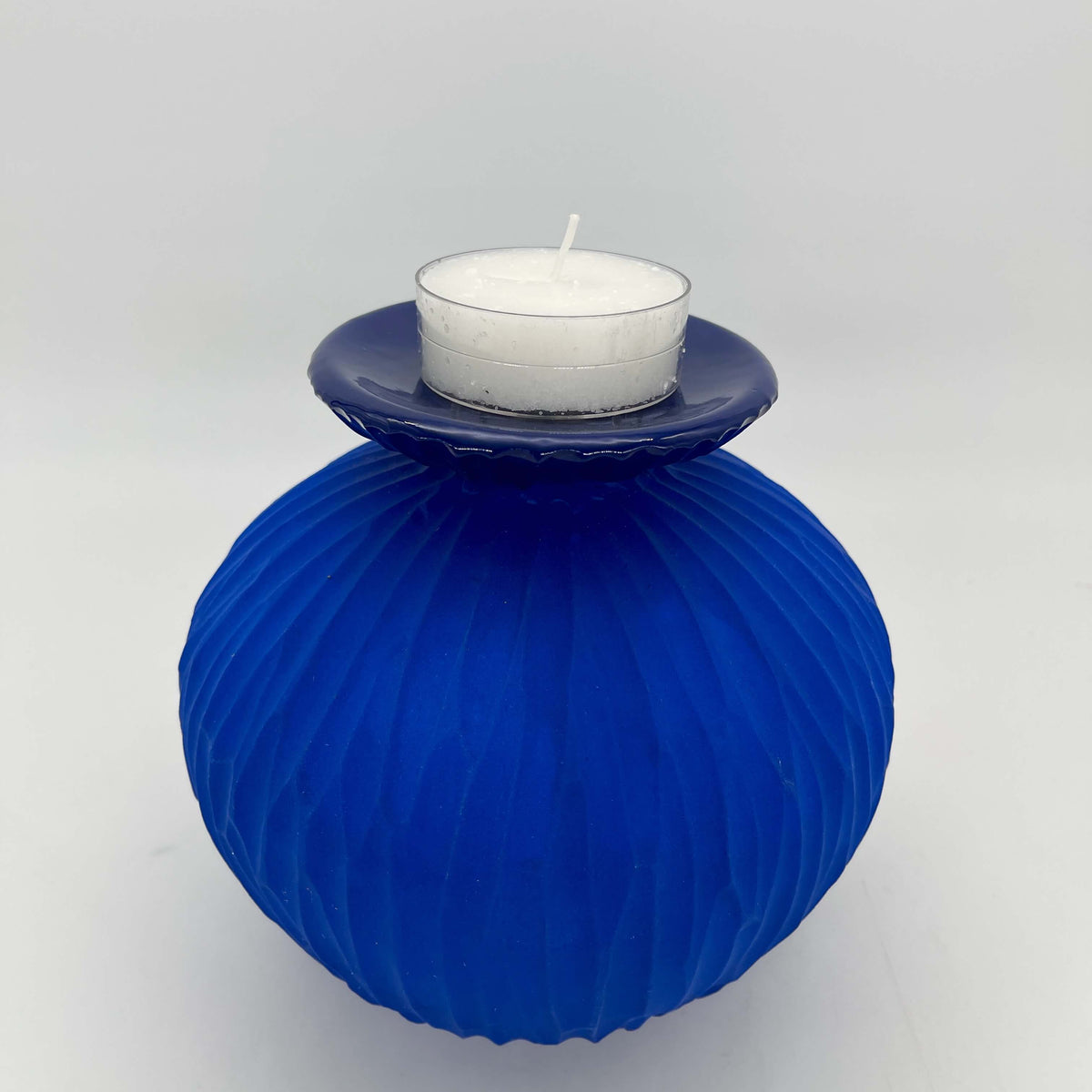 Lola Candle Holder & Trinket Dish - Drift Texture - Blue