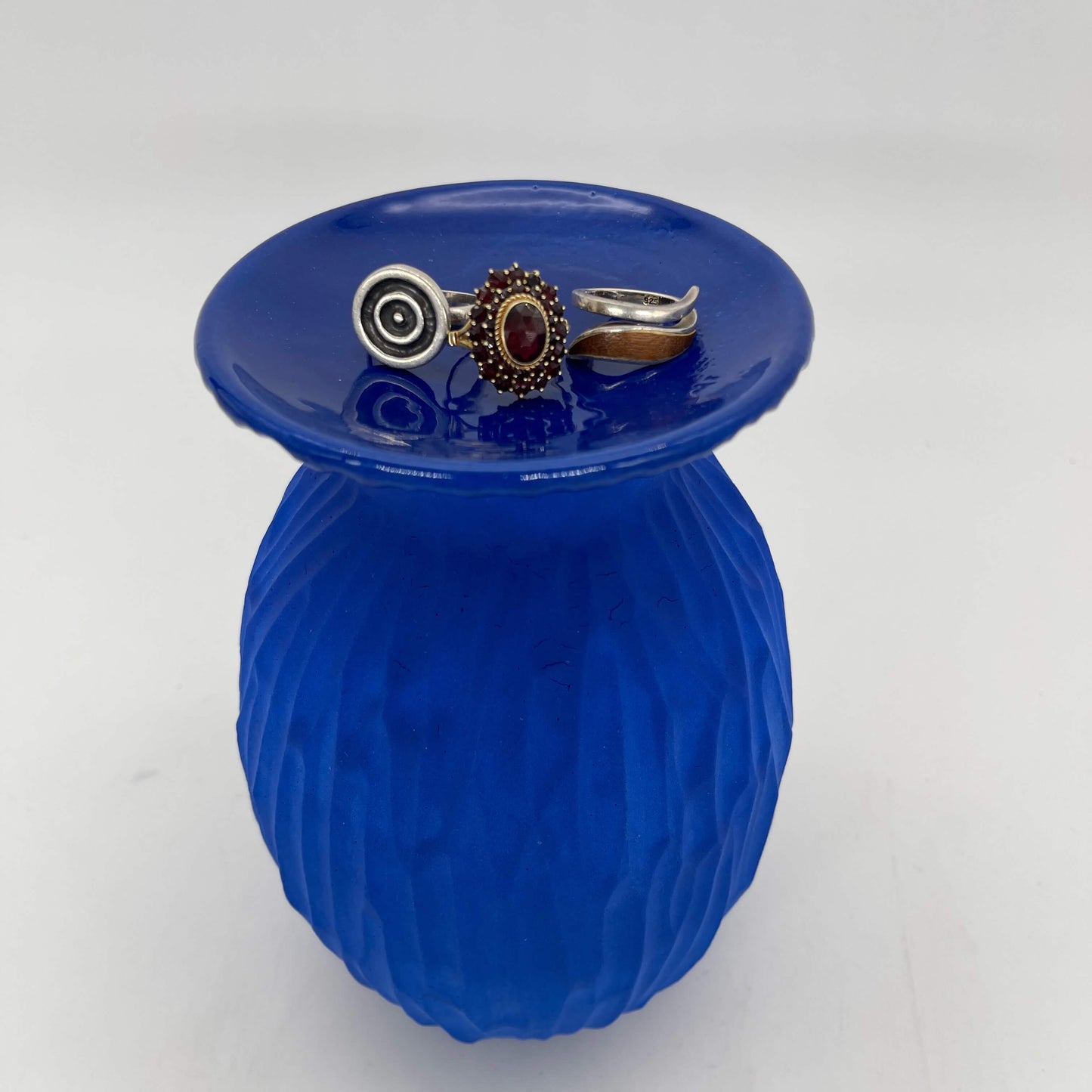 Lulu Candle Holder & Trinket Dish - Drift Texture - Blue